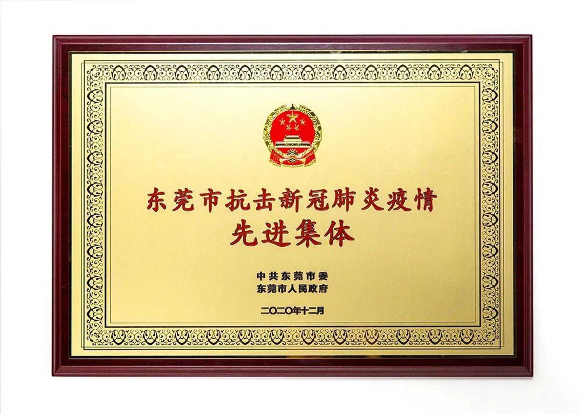 嘉荣超市有限公司荣获"东莞市抗击新冠肺炎疫情先进集体"的至高荣誉