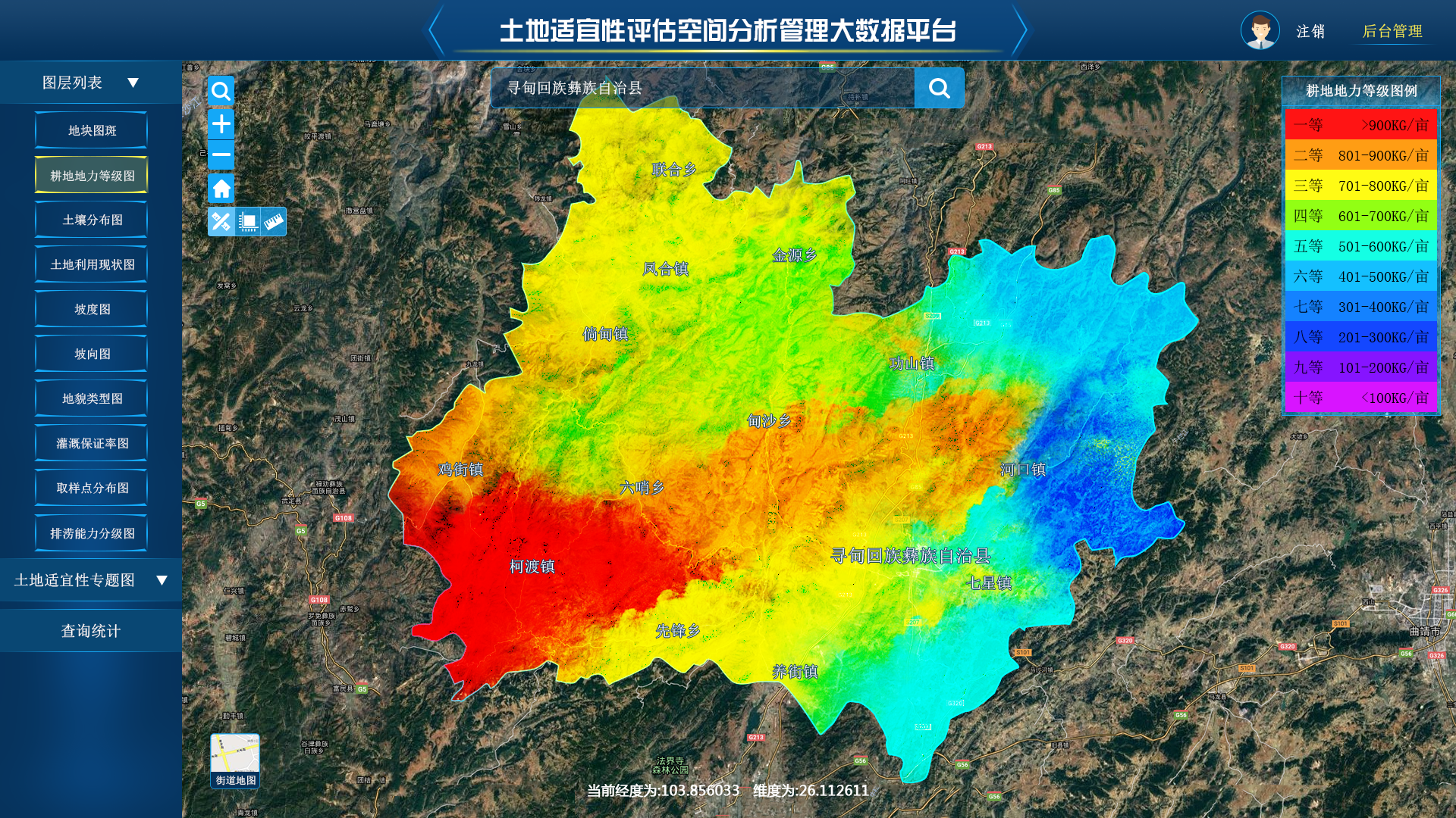 土地适宜性空间分析决策数据系统