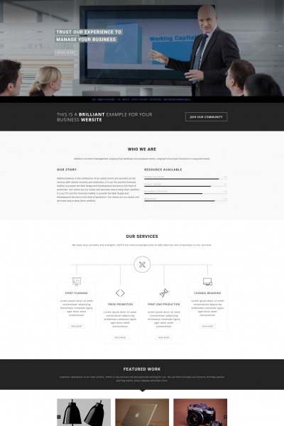 HTML5精品灰色白色项目展示企业网站模板