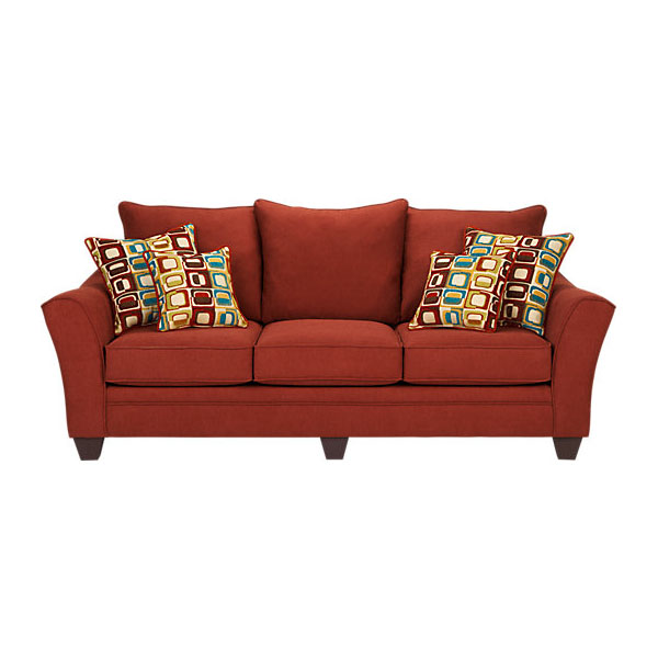 youjia家具商城 | 橘红色三人座沙发