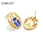 CIRCLE/缘点21年Blue-Scarabe系列银镀金圣甲虫青金石耳环